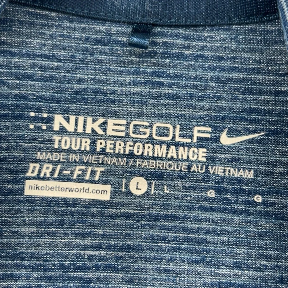 Nike Golf Tour Performance Vest‎ Women Size Large Dri Fit Full Zip Blue